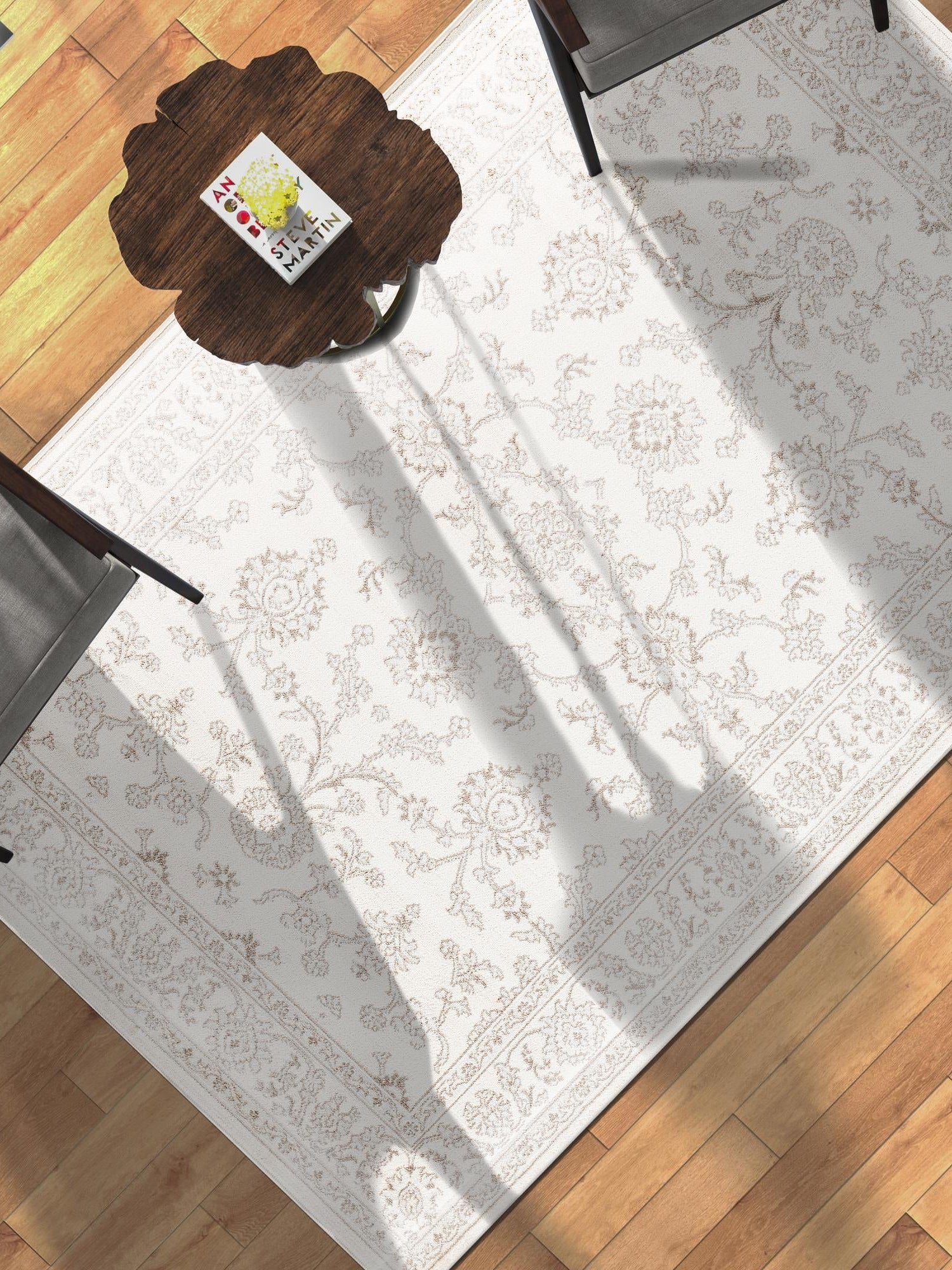 Ivory 7' 10 x 11' Charlotte Rectangle Area Rug 100% Polypropylene With Jute Backing Traditional Classical Durable Carpet for Living Dining Office Rooms for Sale at Rug Engine