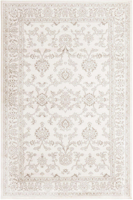 Ivory 5' 3 x 8' Charlotte Rectangle Area Rug 100% Polypropylene With Jute Backing Traditional Classical Durable Carpet for Living Dining Office Rooms for Sale at Rug Engine