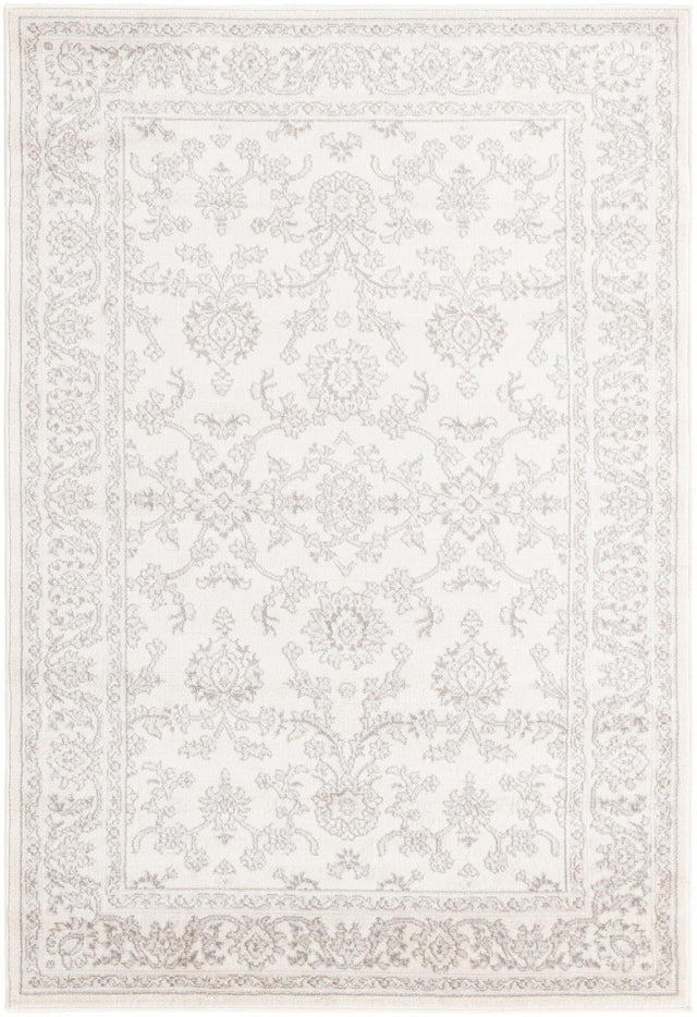 Ivory 4' 1 x 6' 1 Charlotte Rectangle Area Rug 100% Polypropylene With Jute Backing Traditional Classical Durable Carpet for Living Dining Office Rooms for Sale at Rug Engine