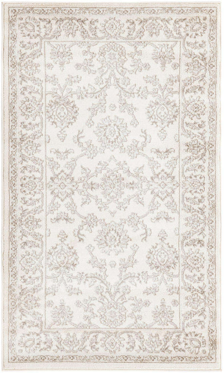 Ivory 3' 1 x 5' 3 Charlotte Rectangle Area Rug 100% Polypropylene With Jute Backing Traditional Classical Durable Carpet for Living Dining Office Rooms for Sale at Rug Engine