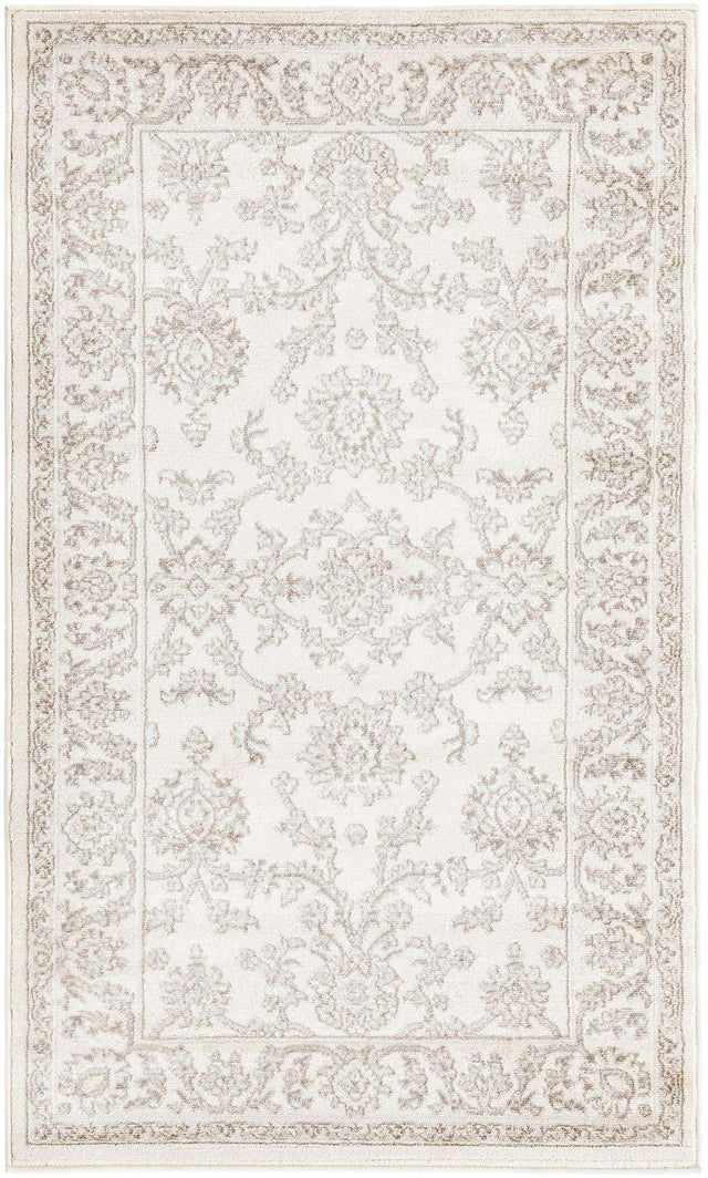 Ivory 3' 1 x 5' 3 Charlotte Rectangle Area Rug 100% Polypropylene With Jute Backing Traditional Classical Durable Carpet for Living Dining Office Rooms for Sale at Rug Engine