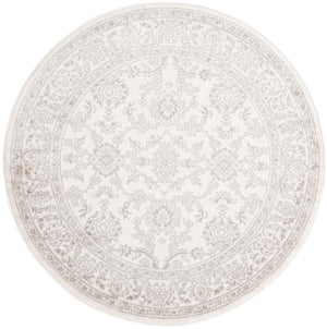 Ivory 5' 3 x 5' 3 Charlotte Round Area Rug 100% Polypropylene With Jute Backing Traditional Classical Durable Carpet for Living Dining Office Rooms for Sale at Rug Engine
