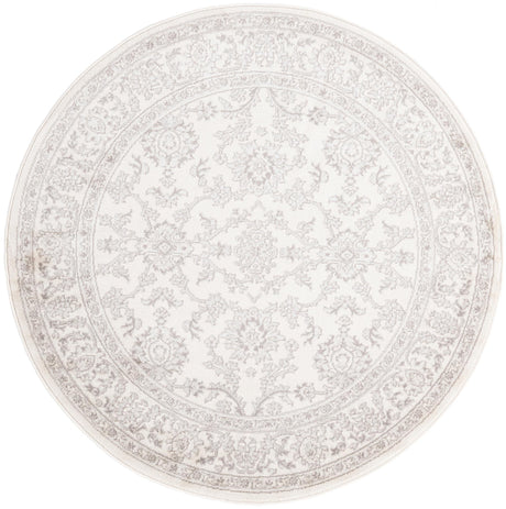 Ivory 5' 3 x 5' 3 Charlotte Round Area Rug 100% Polypropylene With Jute Backing Traditional Classical Durable Carpet for Living Dining Office Rooms for Sale at Rug Engine