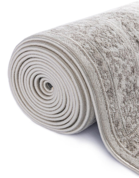 Ivory 5' 3 x 5' 3 Charlotte Round Area Rug 100% Polypropylene With Jute Backing Traditional Classical Durable Carpet for Living Dining Office Rooms for Sale at Rug Engine