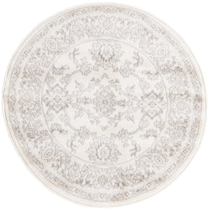 Ivory 3' 1 x 3' 1 Charlotte Round Area Rug 100% Polypropylene With Jute Backing Traditional Classical Durable Carpet for Living Dining Office Rooms for Sale at Rug Engine