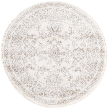 Ivory 3' 1 x 3' 1 Charlotte Round Area Rug 100% Polypropylene With Jute Backing Traditional Classical Durable Carpet for Living Dining Office Rooms for Sale at Rug Engine