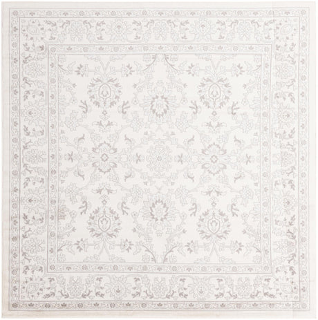 Ivory 7' 10 x 7' 10 Charlotte Square Area Rug 100% Polypropylene With Jute Backing Traditional Classical Durable Carpet for Living Dining Office Rooms for Sale at Rug Engine