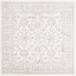 Ivory 5' 3 x 5' 3 Charlotte Square Area Rug 100% Polypropylene With Jute Backing Traditional Classical Durable Carpet for Living Dining Office Rooms for Sale at Rug Engine