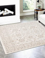 Ivory 6' 1 x 6' 1 Charlotte Square Area Rug 100% Polypropylene With Jute Backing Traditional Classical Durable Carpet for Living Dining Office Rooms for Sale at Rug Engine