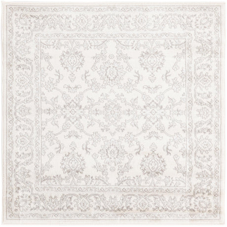 Ivory 4' 1 x 4' 1 Charlotte Square Area Rug 100% Polypropylene With Jute Backing Traditional Classical Durable Carpet for Living Dining Office Rooms for Sale at Rug Engine