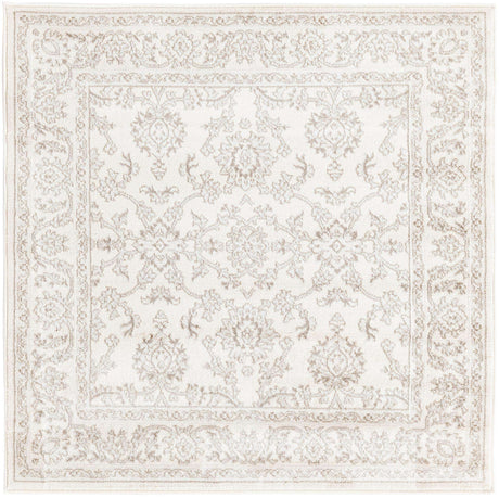 Ivory 4' 1 x 4' 1 Charlotte Square Area Rug 100% Polypropylene With Jute Backing Traditional Classical Durable Carpet for Living Dining Office Rooms for Sale at Rug Engine