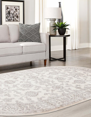 Ivory 3' 1 x 5' 3 Charlotte Oval Area Rug 100% Polypropylene With Jute Backing Traditional Classical Durable Carpet for Living Dining Office Rooms for Sale at Rug Engine