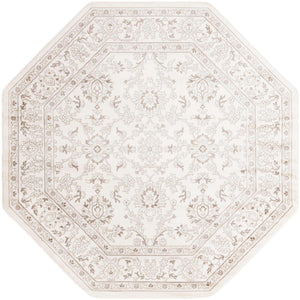 Ivory 7' 10 x 7' 10 Charlotte Octagon Area Rug 100% Polypropylene With Jute Backing Traditional Classical Durable Carpet for Living Dining Office Rooms for Sale at Rug Engine