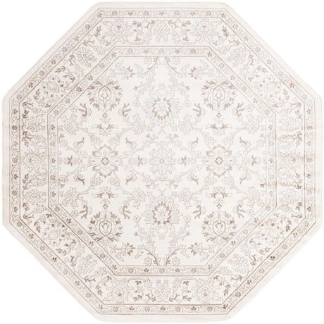 Ivory 7' 10 x 7' 10 Charlotte Octagon Area Rug 100% Polypropylene With Jute Backing Traditional Classical Durable Carpet for Living Dining Office Rooms for Sale at Rug Engine