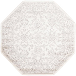Ivory 5' 3 x 5' 3 Charlotte Octagon Area Rug 100% Polypropylene With Jute Backing Traditional Classical Durable Carpet for Living Dining Office Rooms for Sale at Rug Engine