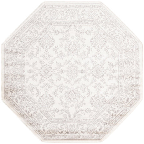 Ivory 5' 3 x 5' 3 Charlotte Octagon Area Rug 100% Polypropylene With Jute Backing Traditional Classical Durable Carpet for Living Dining Office Rooms for Sale at Rug Engine
