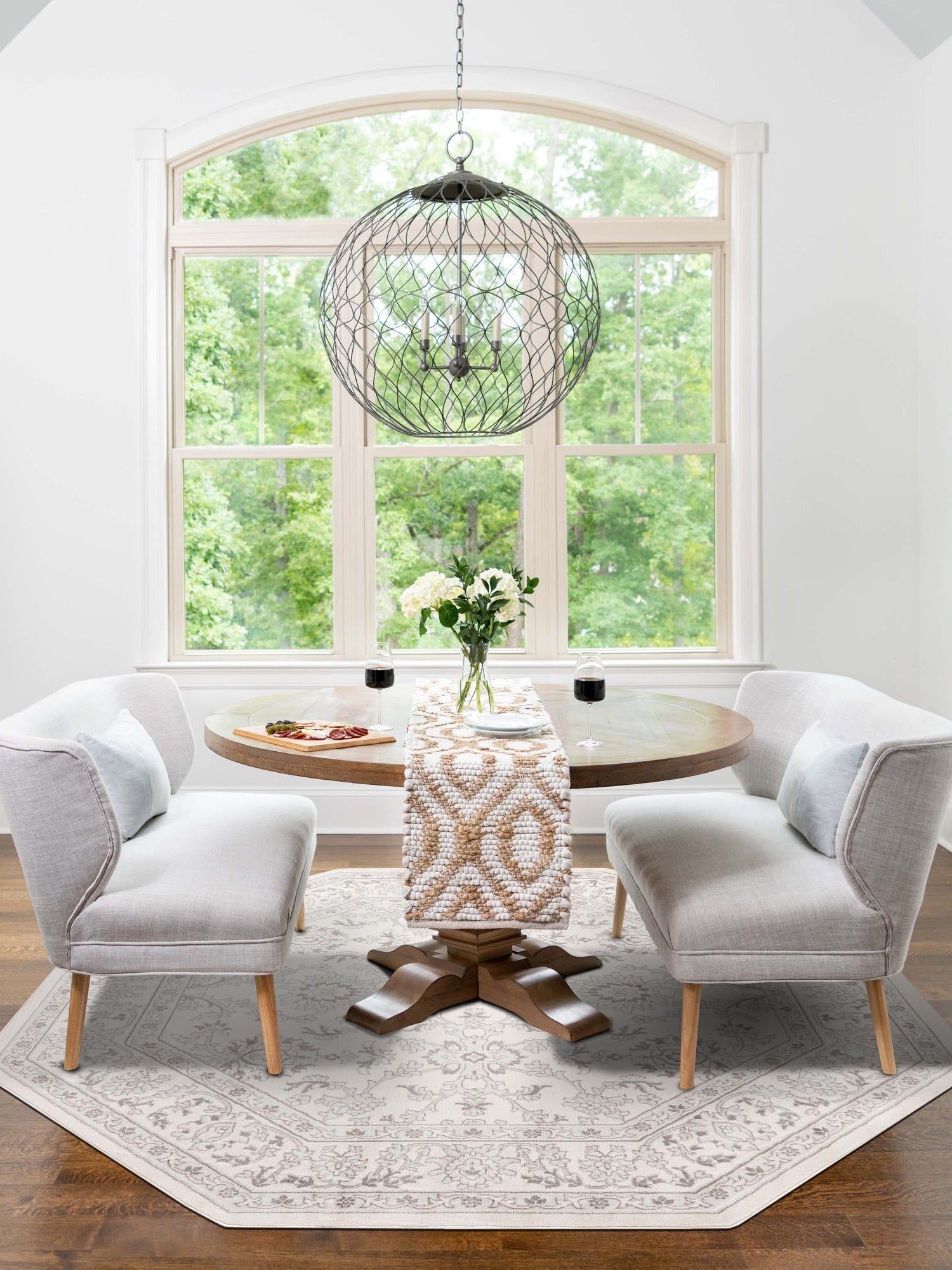 Ivory 7' 10 x 7' 10 Charlotte Octagon Area Rug 100% Polypropylene With Jute Backing Traditional Classical Durable Carpet for Living Dining Office Rooms for Sale at Rug Engine
