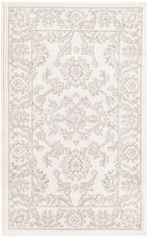 Ivory 2' x 3' 1 Charlotte Rectangle Area Rug 100% Polypropylene With Jute Backing Traditional Classical Durable Carpet for Living Dining Office Rooms for Sale at Rug Engine