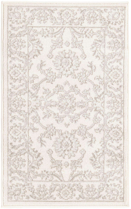 Ivory 2' x 3' 1 Charlotte Rectangle Area Rug 100% Polypropylene With Jute Backing Traditional Classical Durable Carpet for Living Dining Office Rooms for Sale at Rug Engine