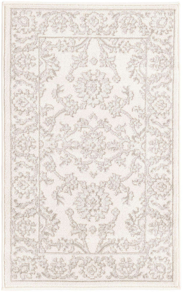 Ivory 2' x 3' 1 Charlotte Rectangle Area Rug 100% Polypropylene With Jute Backing Traditional Classical Durable Carpet for Living Dining Office Rooms for Sale at Rug Engine