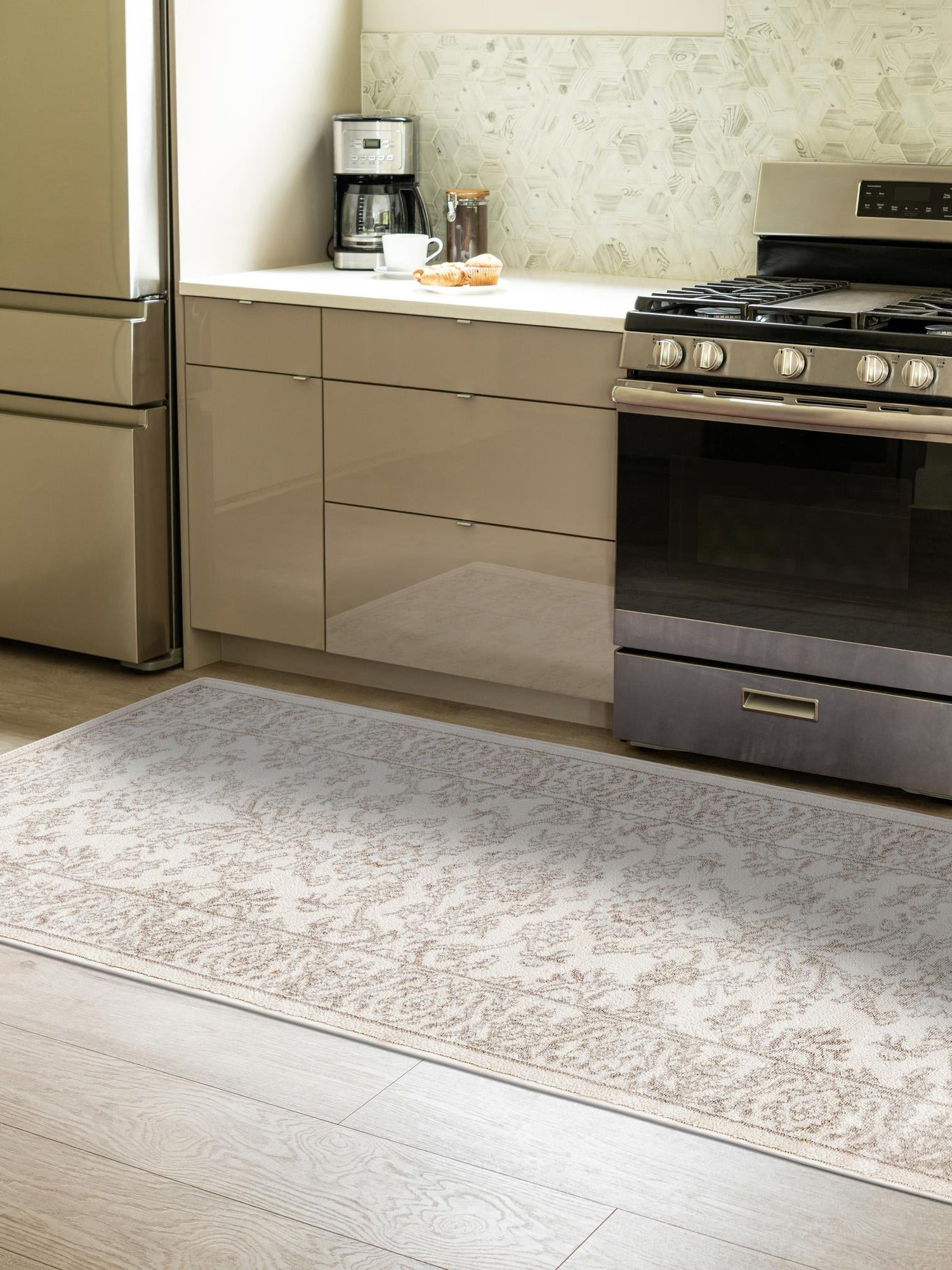 Ivory 2' x 9' 10 Charlotte Runner Area Rug 100% Polypropylene With Jute Backing Traditional Classical Durable Carpet for Living Dining Office Rooms for Sale at Rug Engine