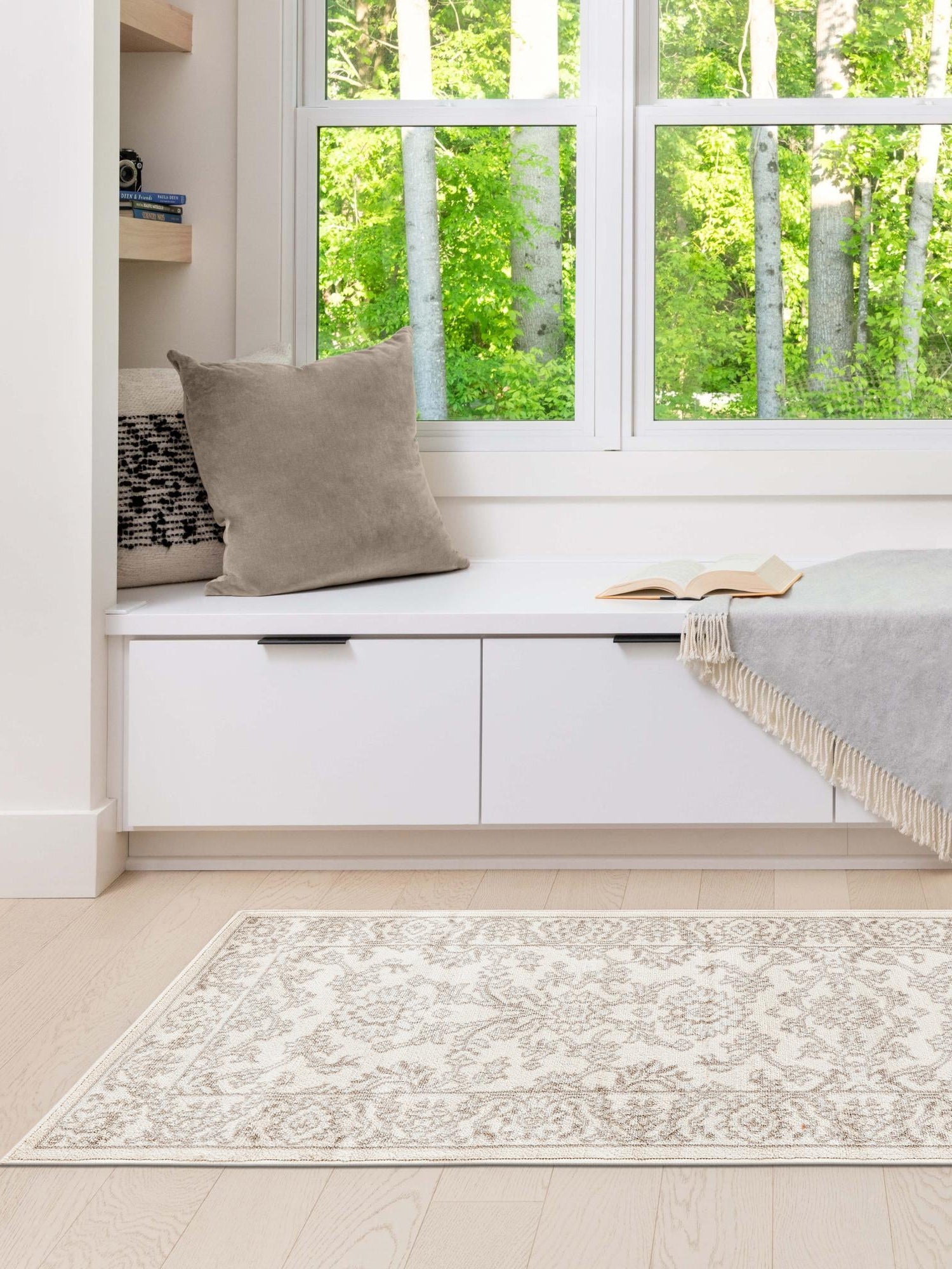 Ivory 2' x 8' Charlotte Runner Area Rug 100% Polypropylene With Jute Backing Traditional Classical Durable Carpet for Living Dining Office Rooms for Sale at Rug Engine