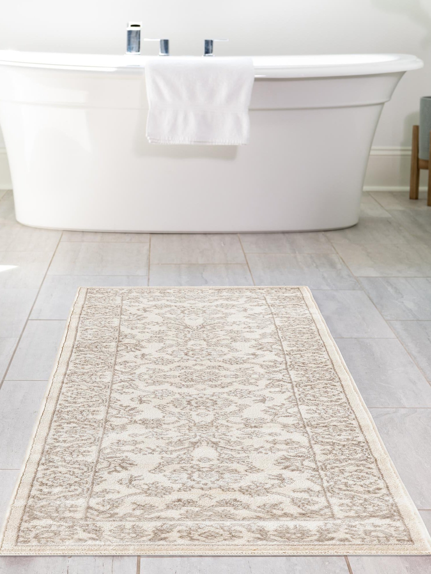 Ivory 2' x 8' Charlotte Runner Area Rug 100% Polypropylene With Jute Backing Traditional Classical Durable Carpet for Living Dining Office Rooms for Sale at Rug Engine