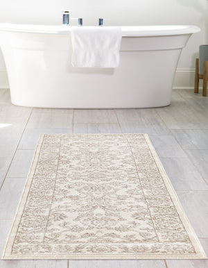 Ivory 3' 1 x 16' 5 Charlotte Runner Area Rug 100% Polypropylene With Jute Backing Traditional Classical Durable Carpet for Living Dining Office Rooms for Sale at Rug Engine