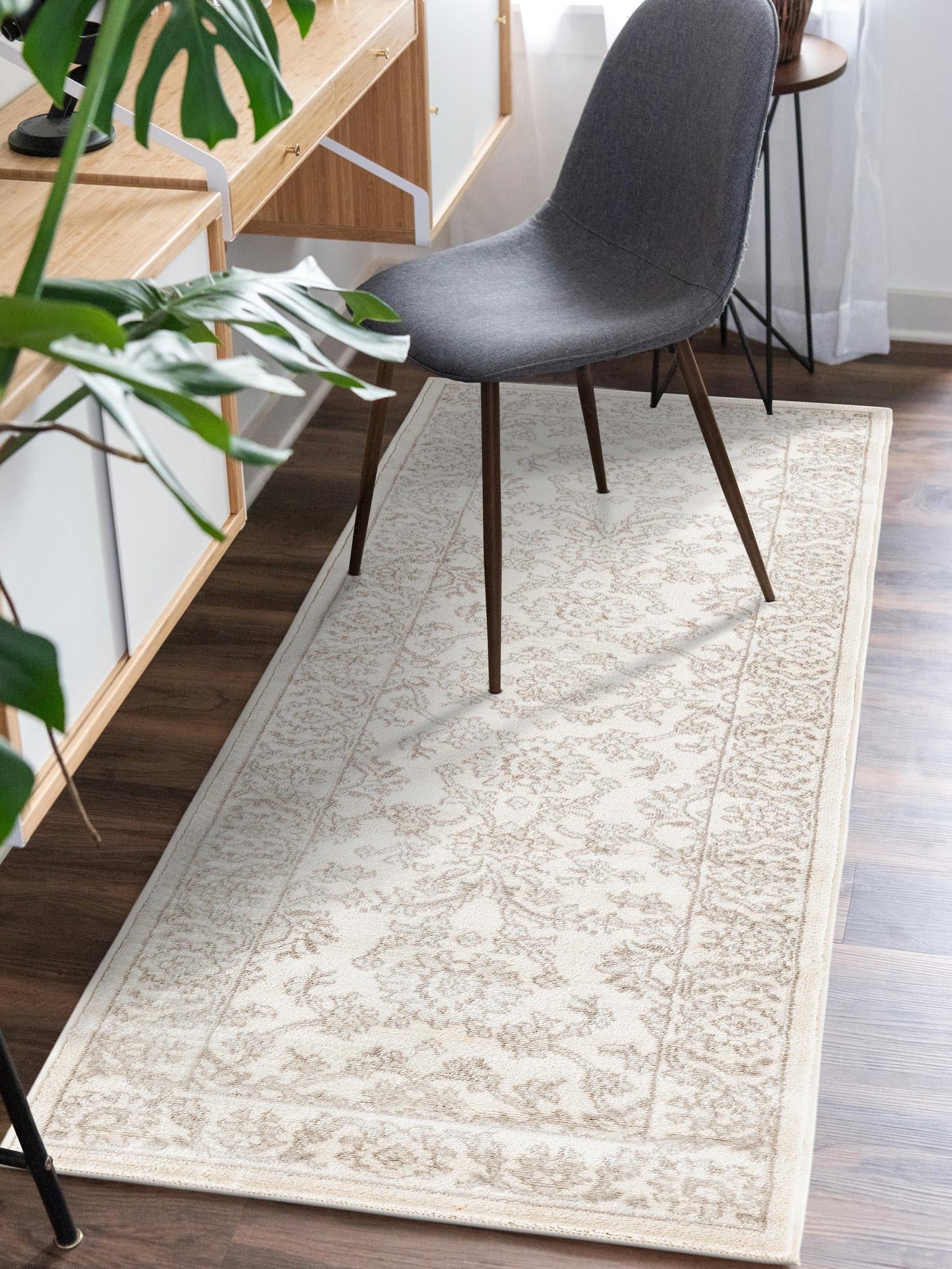Ivory 2' 7 x 12' Charlotte Runner Area Rug 100% Polypropylene With Jute Backing Traditional Classical Durable Carpet for Living Dining Office Rooms for Sale at Rug Engine