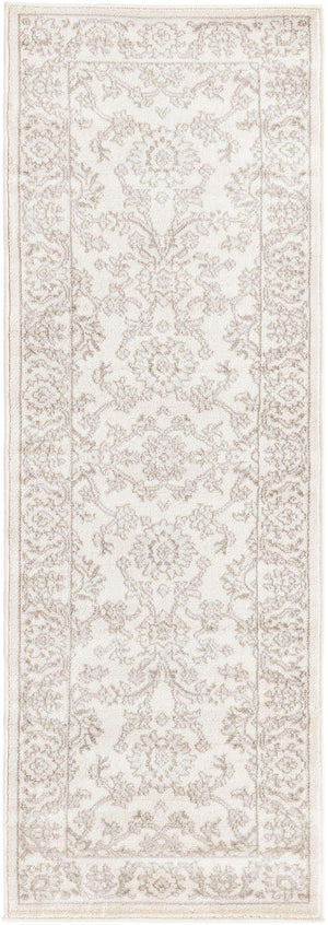 Ivory 2' x 6' 1 Charlotte Runner Area Rug 100% Polypropylene With Jute Backing Traditional Classical Durable Carpet for Living Dining Office Rooms for Sale at Rug Engine
