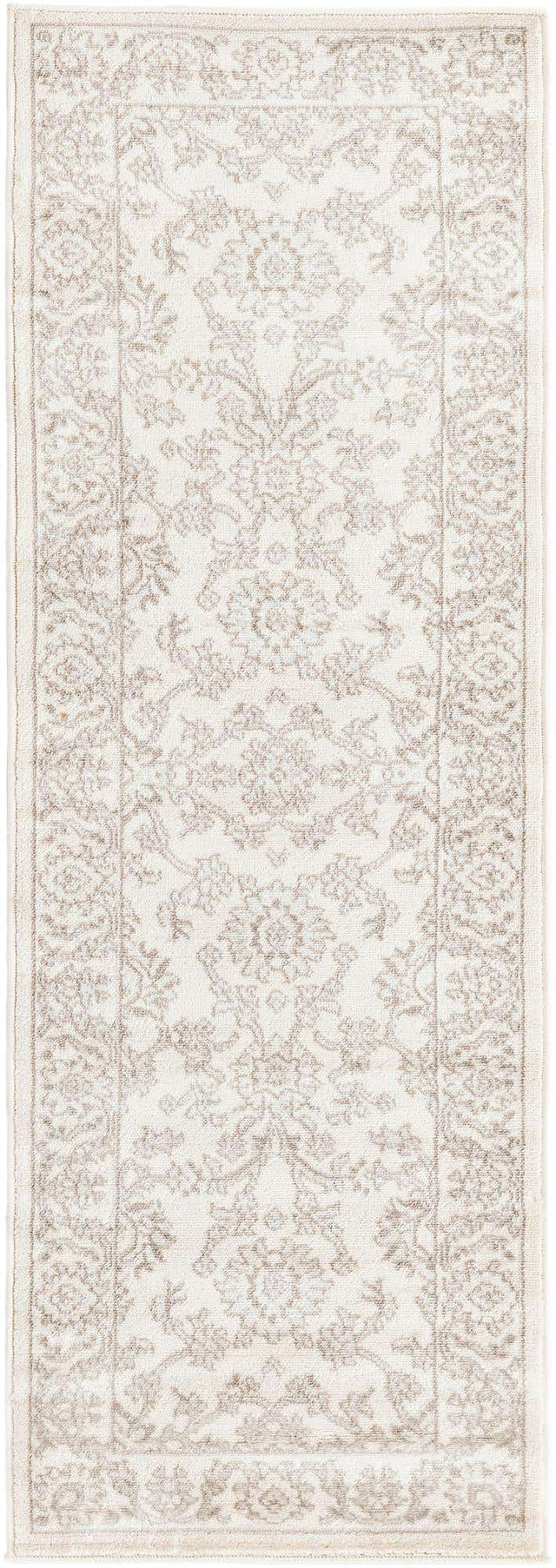 Ivory 2' x 6' 1 Charlotte Runner Area Rug 100% Polypropylene With Jute Backing Traditional Classical Durable Carpet for Living Dining Office Rooms for Sale at Rug Engine