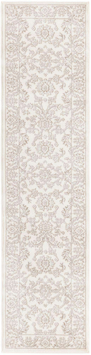 Ivory 2' x 8' Charlotte Runner Area Rug 100% Polypropylene With Jute Backing Traditional Classical Durable Carpet for Living Dining Office Rooms for Sale at Rug Engine