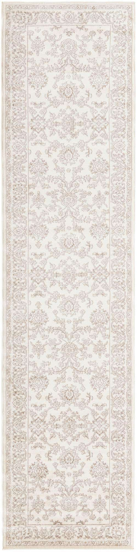 Ivory 3' 1 x 13' 1 Charlotte Runner Area Rug 100% Polypropylene With Jute Backing Traditional Classical Durable Carpet for Living Dining Office Rooms for Sale at Rug Engine