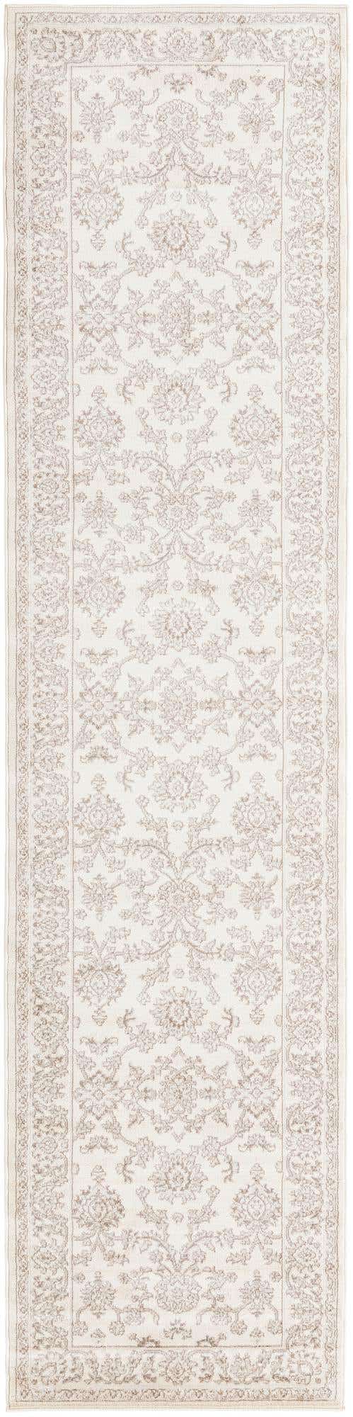 Ivory 3' 1 x 13' 1 Charlotte Runner Area Rug 100% Polypropylene With Jute Backing Traditional Classical Durable Carpet for Living Dining Office Rooms for Sale at Rug Engine
