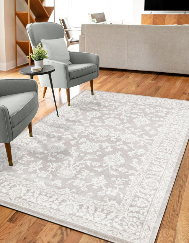 Light Gray 7' 10 x 10' Charlotte Rectangle Area Rug 100% Polypropylene With Jute Backing Traditional Classical Durable Carpet for Living Dining Office Rooms for Sale at Rug Engine