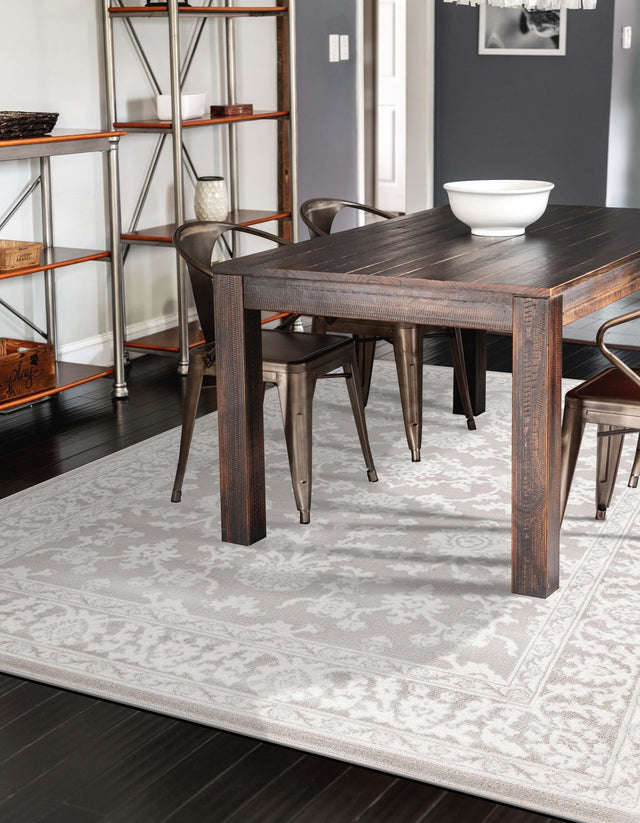 Light Gray 10' x 14' 1 Charlotte Rectangle Area Rug 100% Polypropylene With Jute Backing Traditional Classical Durable Carpet for Living Dining Office Rooms for Sale at Rug Engine