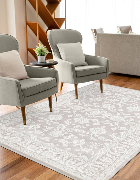 Light Gray 10' x 13' Charlotte Rectangle Area Rug 100% Polypropylene With Jute Backing Traditional Classical Durable Carpet for Living Dining Office Rooms for Sale at Rug Engine