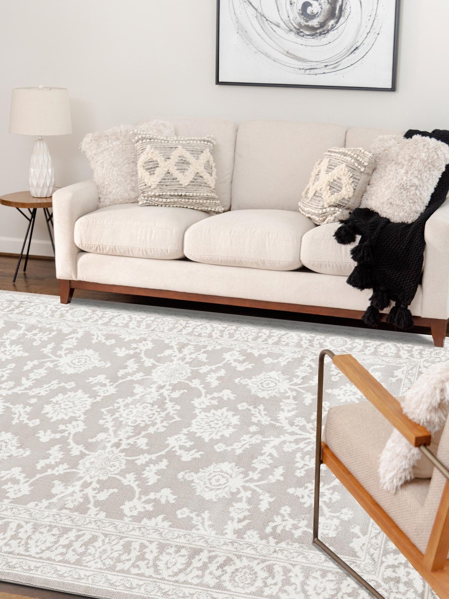 Light Gray 10' x 13' Charlotte Rectangle Area Rug 100% Polypropylene With Jute Backing Traditional Classical Durable Carpet for Living Dining Office Rooms for Sale at Rug Engine