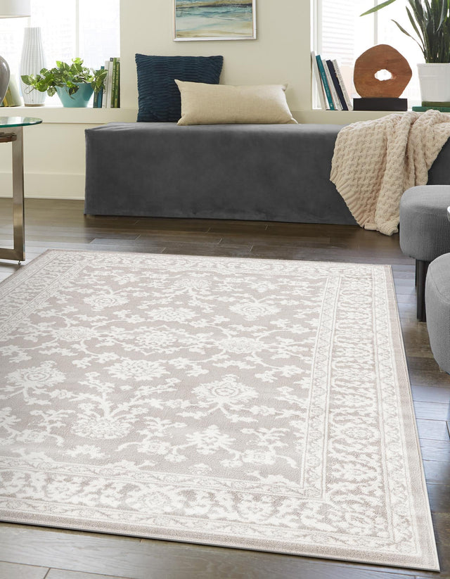 Light Gray 3' 1 x 5' 3 Charlotte Rectangle Area Rug 100% Polypropylene With Jute Backing Traditional Classical Durable Carpet for Living Dining Office Rooms for Sale at Rug Engine