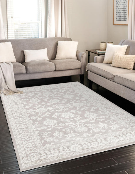 Light Gray 9' x 12' Charlotte Rectangle Area Rug 100% Polypropylene With Jute Backing Traditional Classical Durable Carpet for Living Dining Office Rooms for Sale at Rug Engine