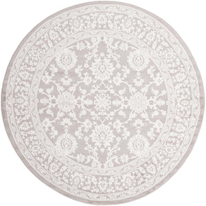 Light Gray 7' 10 x 7' 10 Charlotte Round Area Rug 100% Polypropylene With Jute Backing Traditional Classical Durable Carpet for Living Dining Office Rooms for Sale at Rug Engine