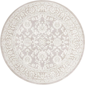 Light Gray 7' 10 x 7' 10 Charlotte Round Area Rug 100% Polypropylene With Jute Backing Traditional Classical Durable Carpet for Living Dining Office Rooms for Sale at Rug Engine