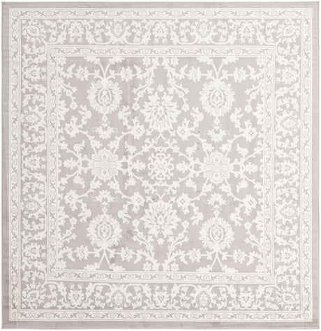 Light Gray 7' 10 x 7' 10 Charlotte Square Area Rug 100% Polypropylene With Jute Backing Traditional Classical Durable Carpet for Living Dining Office Rooms for Sale at Rug Engine