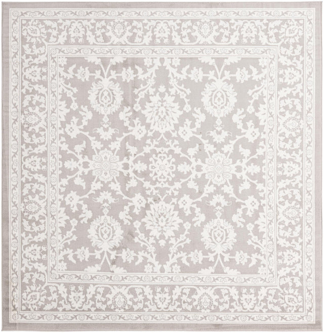 Light Gray 7' 10 x 7' 10 Charlotte Square Area Rug 100% Polypropylene With Jute Backing Traditional Classical Durable Carpet for Living Dining Office Rooms for Sale at Rug Engine