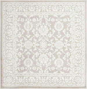 Light Gray 7' 10 x 7' 10 Charlotte Square Area Rug 100% Polypropylene With Jute Backing Traditional Classical Durable Carpet for Living Dining Office Rooms for Sale at Rug Engine