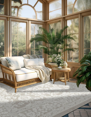 Light Gray 5' 3 x 5' 3 Charlotte Square Area Rug 100% Polypropylene With Jute Backing Traditional Classical Durable Carpet for Living Dining Office Rooms for Sale at Rug Engine