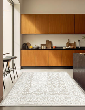 Light Gray 4' 1 x 4' 1 Charlotte Square Area Rug 100% Polypropylene With Jute Backing Traditional Classical Durable Carpet for Living Dining Office Rooms for Sale at Rug Engine