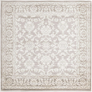 Light Gray 5' 3 x 5' 3 Charlotte Square Area Rug 100% Polypropylene With Jute Backing Traditional Classical Durable Carpet for Living Dining Office Rooms for Sale at Rug Engine