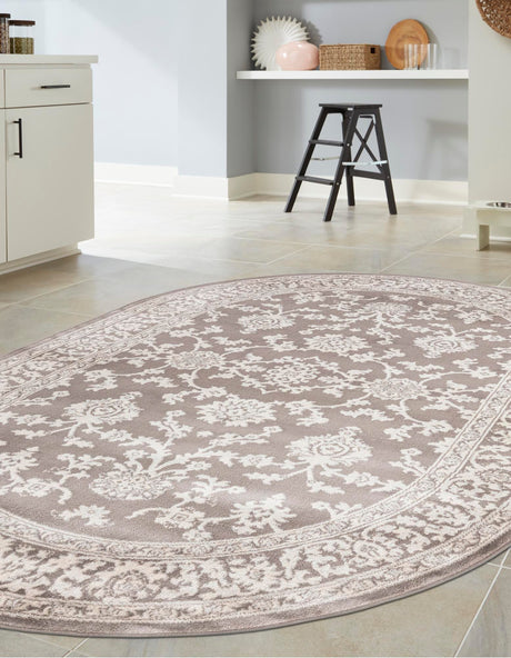 Light Gray 7' 10 x 10' Charlotte Oval Area Rug 100% Polypropylene With Jute Backing Traditional Classical Durable Carpet for Living Dining Office Rooms for Sale at Rug Engine
