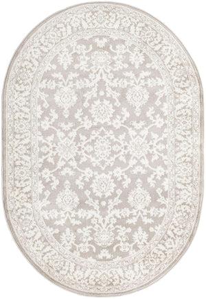 Light Gray 4' 1 x 6' 1 Charlotte Oval Area Rug 100% Polypropylene With Jute Backing Traditional Classical Durable Carpet for Living Dining Office Rooms for Sale at Rug Engine